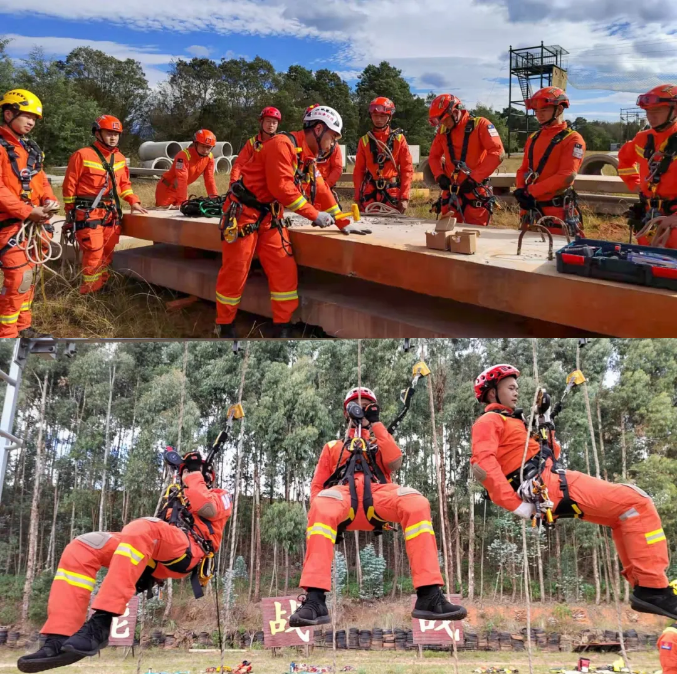 Terremoto del Cuerpo de Bomberos Forestales de Yunnan, comenzó oficialmente el entrenamiento de habilidades intermedias de rescate con cuerdas