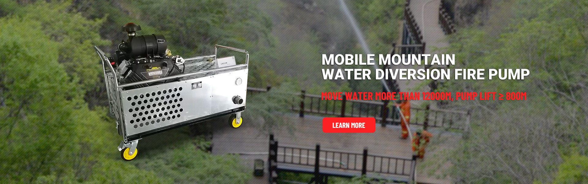 Mobil brandpump för vattenavledning